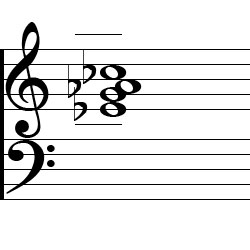 A♭ minor Major7 Second Inversion Chord Music Notation