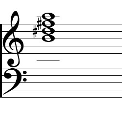 B Dominant 7 Chord Music Notation