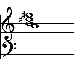 B Dominant 7 Third Inversion Chord Music Notation