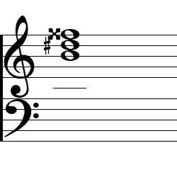 B Augmented Chord Music Notation