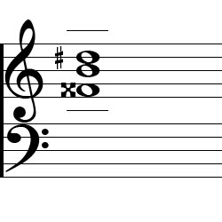 B Augmented Second Inversion Chord Music Notation