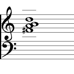 B minor Dominant 7 Second Inversion Chord Music Notation