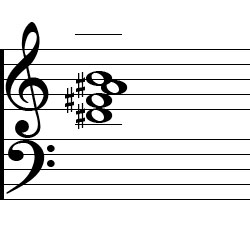 B Major7 First Inversion Chord Music Notation