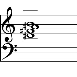 B Major7 First Inversion Chord Music Notation