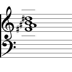 B Major7 Second Inversion Chord Music Notation