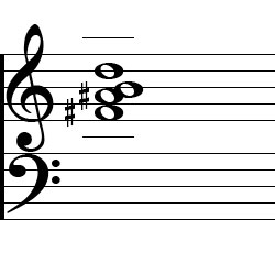 B minor Major7 Second Inversion Chord Music Notation