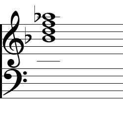 B♭ Dominant 7 Chord Music Notation