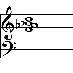 B♭ Dominant 7 Second Inversion Chord Music Notation
