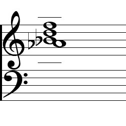 B♭ Dominant 7 Third Inversion Chord Music Notation