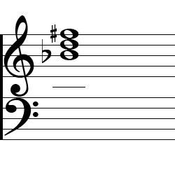 B♭ Augmented Chord Music Notation