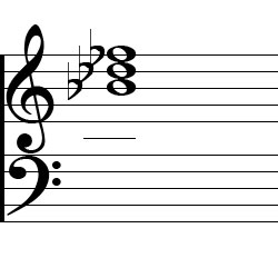 Music Notation for the B♭ diminished Chord
