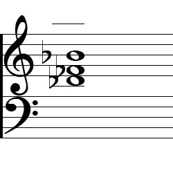 B♭ Diminished First Inversion Chord Music Notation