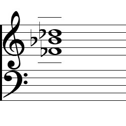 B♭ Diminished Second Inversion Chord Music Notation