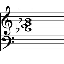 B♭ Minor 6 First Inversion Chord Music Notation