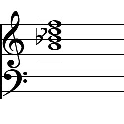 B♭ Minor 6 Third Inversion Chord Music Notation