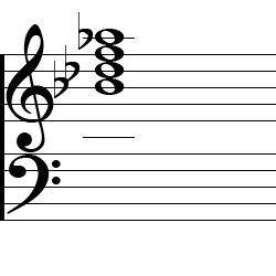 B♭ minor Dominant 7 Chord Music Notation