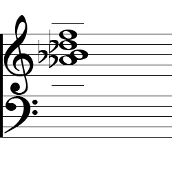 B♭ minor Dominant 7 Third Inversion Chord Music Notation