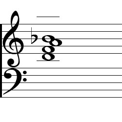 B♭ Major7 First Inversion Chord Music Notation