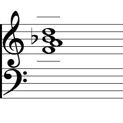 B♭ Major7 Second Inversion Chord Music Notation