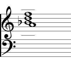 B♭ Major7 Third Inversion Chord Music Notation