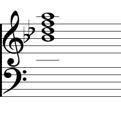 B♭ minor Major7 Chord Music Notation