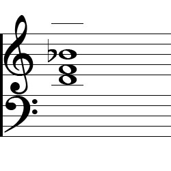B♭ Major First Inversion Chord Music Notation