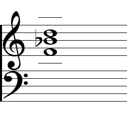 B♭ Major Second Inversion Chord Music Notation