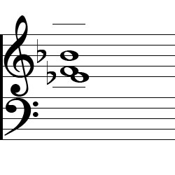 B♭ Sus4 First Inversion Chord Music Notation