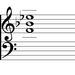 B♭ Sus4 Second Inversion Chord Music Notation