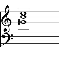 C Augmented Second Inversion Chord Music Notation