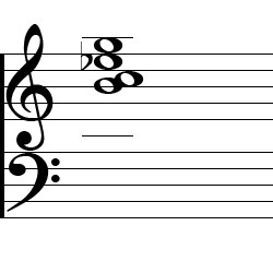 C minor Major7 Third Inversion Chord Music Notation