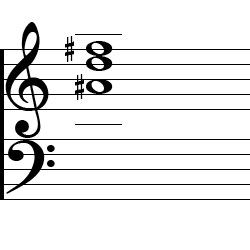 D Augmented Second Inversion Chord Music Notation