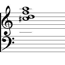 D minor Major7 Third Inversion Chord Music Notation