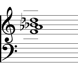 D♭ Major6 Chord First Inversion Music Notation