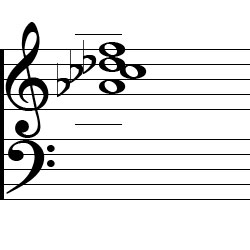 D♭ Dominant 7 Second Inversion Chord Music Notation