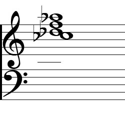 D♭ Dominant 7 Third Inversion Chord Music Notation