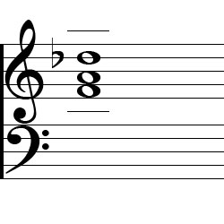 D♭ Augmented First Inversion Chord Music Notation