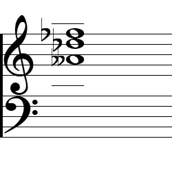 D♭ Diminished Second Inversion Chord Music Notation