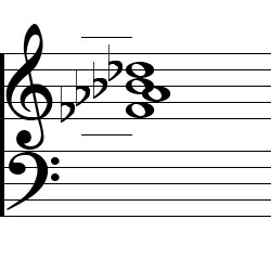 D♭ Minor 6 First Inversion Chord Music Notation