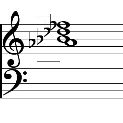 D♭ Minor 6 Second Inversion Chord Music Notation