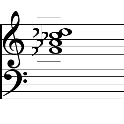 D♭ minor Dominant 7 First Inversion Chord Music Notation
