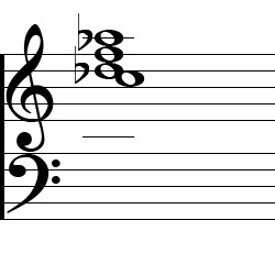 D♭ Major7 Third Inversion Chord Music Notation