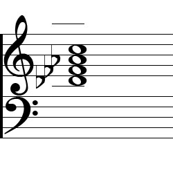 D♭ minor Major7 Chord Music Notation