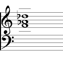 D♭ Major First Inversion Chord Music Notation