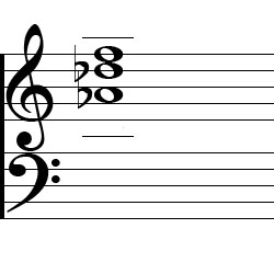 D♭ Major Second Inversion Chord Music Notation
