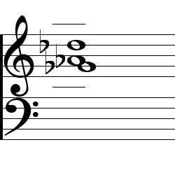 D♭ Sus4 First Inversion Chord Music Notation