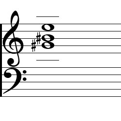 E Augmented First Inversion Chord Music Notation