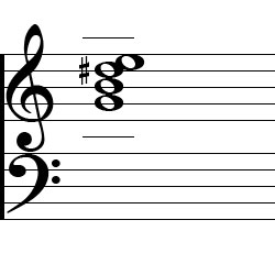 E minor Major7 First Inversion Chord Music Notation