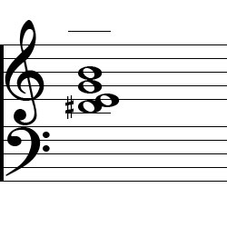 E minor Major7 Third Inversion Chord Music Notation