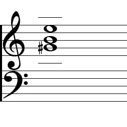 E Major First Inversion Chord Music Notation